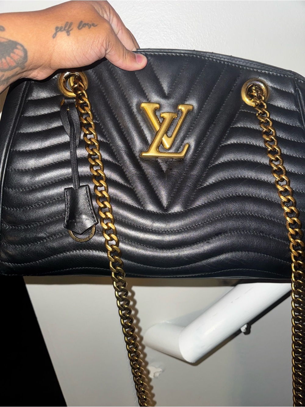 Louis Vuitton Black Quilted Shoulder Bag with Gold Hardware - Picture 2 of 7